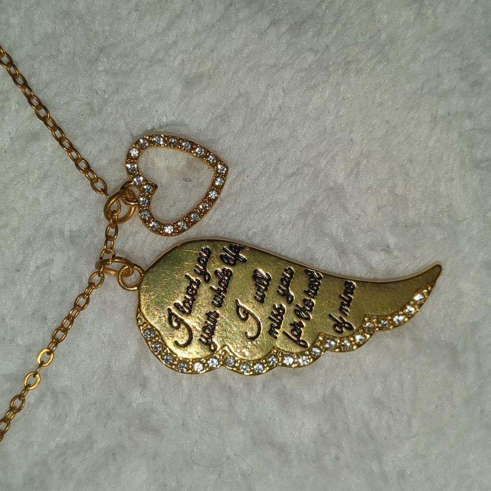 Gold Textured Pendant Necklace with Fine Chain